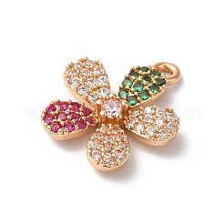 Pendentifs avec zircon cubiques à micro-pavés en laiton&nbsp;KK-C062-107G