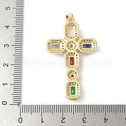 Ottone micro spianare zirconi pendenti croce&nbsp;ZIRC-I071-04G-06