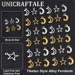 120 pièces 6 styles pendentifs en alliage de style tibétain&nbsp;TIBEP-UN0001-20