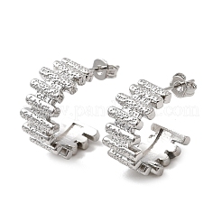 Pendientes de latón con forma de C&nbsp;EJEW-H171-03P