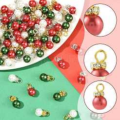 60 Stück 3 Farben Weihnachtsanhänger aus Glasperlen&nbsp;PALLOY-FS00066