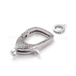 Fermoir pince de homard en laiton avec zircone cubique de micro pave&nbsp;ZIRC-F110-94P-04