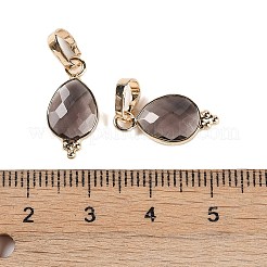 Pendentifs à facettes en quartz fumé naturel&nbsp;X-KK-L218-004G-05
