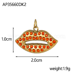 Anhänger aus 304 Edelstahl mit Mikropflaster und Zirkonia&nbsp;STAS-OY005-97G