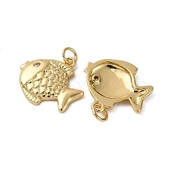 Pendentifs avec zircon cubiques à micro-pavés en laiton&nbsp;KK-S525-02G