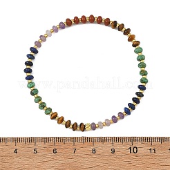 Pulseras elásticas para mujer con cuentas redondas de jaspe rojo natural&nbsp;BJEW-JB14235-03