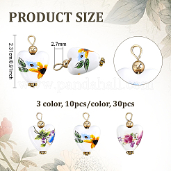 30 colgante de porcelana impreso hecho a mano en 3 colores&nbsp;PALLOY-PH01949