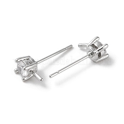 Ohrstecker aus Messing mit klaren Zirkonia-Ohrsteckern&nbsp;KK-G491-53P