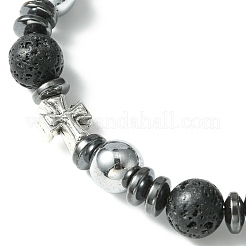 Natürliche Lava Rock Perlen Stretch Armbänder&nbsp;BJEW-JB09630