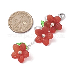 Decorazioni pendenti con fiori in acrilico trasparente&nbsp;HJEW-JM01778
