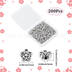 200 Stück 3D-Blumenperlen aus Legierung im tibetischen Stil&nbsp;TIBEB-SC0001-61