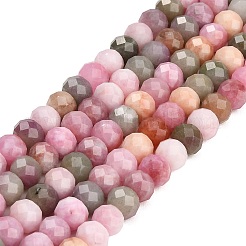 Rangs de perles de jade blanc naturel teintées et facettées&nbsp;GG-CBAE966-01B-J