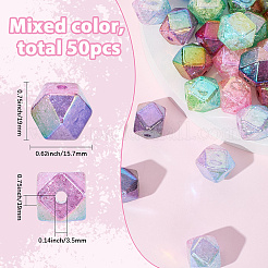 50 pezzo di perle acriliche craquelé trasparenti&nbsp;OACR-SC0002-50