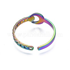 Anello polsino a forma di mezzaluna in acciaio inossidabile 304&nbsp;RJEW-N038-056