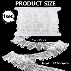 Bordure en dentelle plissée en polyester de 5 mètre&nbsp;OCOR-FG0003-36C