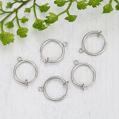 Boucles d'oreilles créoles à clipser en acier inoxydable chirurgical 316&nbsp;STAS-S101-15mm-01P