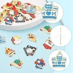 24 pendentif en alliage émaillé sur le thème de la fête des mères&nbsp;ENAM-FS0002-77