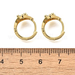 Orecchini a cerchio in ottone con micro pavé di zirconi cubici&nbsp;EJEW-C126-13G-02