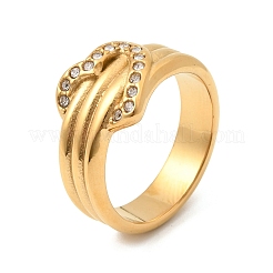Anelli da donna in acciaio inossidabile 304 con micro pavé di zirconi cubici&nbsp;RJEW-K316-06G