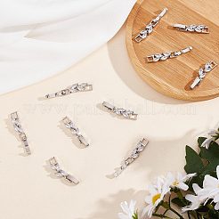 10 fermoir de bracelet de montre en laiton plaqué or avec zircone cubique transparente&nbsp;KK-SC0003-11P