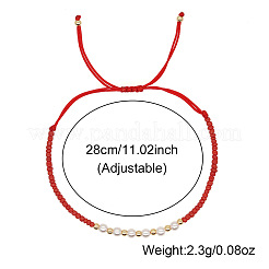 Braccialetti intrecciati regolabili da donna con perle artificiali e perline di vetro.&nbsp;NV1607-3