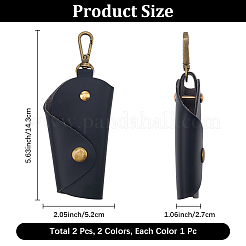 2 Stück 2 Farben Vintage PU-Leder Verschlüsseverpackungstaschen mit Legierungsverschlüssen&nbsp;ABAG-GL0001-07