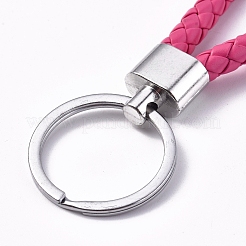 Geflochten PU-Leder Schlüsselanhänger&nbsp;KEYC-WH0016-11D