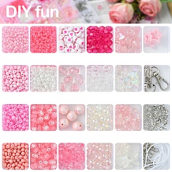 Kits de diy para hacer correas para teléfono móvil con cuentas de vidrio y acrílico&nbsp;DIY-FS0007-86