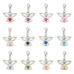 Decorazioni ciondolo angelo in lega 36 pz 12 colori&nbsp;FIND-TA0001-92