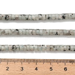 Natürliche Sesam Jaspis / Kiwi Jaspis Perlen Stränge&nbsp;G-Z110-A04-2x4mm