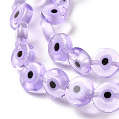 Handmade bösen Blick lampwork flache runde Perle Stränge&nbsp;LAMP-L058-10mm-25