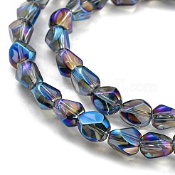 Fili di perle di vetro trasparente placcato completamente arcobaleno&nbsp;EGLA-G037-04A-FR04