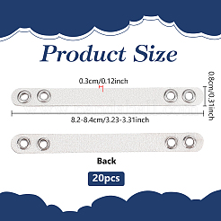 20 pz cinghie per borse in similpelle con occhielli in metallo placcato color argento per accessori per borse&nbsp;DIY-NB0016-35D