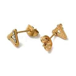 Boucles d'oreilles à tige en acier inoxydable 304 avec strass en cristal pour femmes&nbsp;EJEW-C094-01H-G