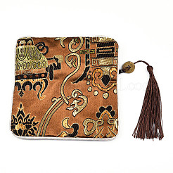 Chinesische brokat quaste reißverschluss schmuck tasche geschenkbeutel&nbsp;ABAG-F005-09