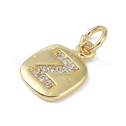 Placcatura a cremagliera in ottone micro pavé di ciondoli con zirconi chiari&nbsp;KK-E110-14G-Z