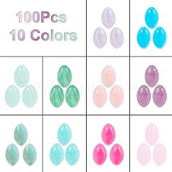 100 pz. 10 perline acriliche ovali di imitazione di pietre preziose&nbsp;OACR-NB0001-18