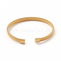 Bracelet manchette ouvert en acier inoxydable 304 en forme de chaîne serpent plate pour femme&nbsp;BJEW-C033-03G