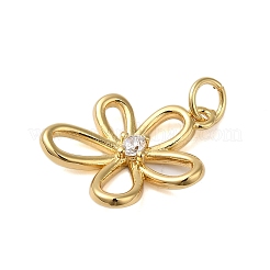 Pendenti in ottone con placcatura a cremagliera e zirconi trasparenti&nbsp;X-KK-S372-18G