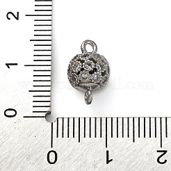 Ciondoli connettore in ottone con micro pavé di zirconi chiari&nbsp;KK-A230-06B-P