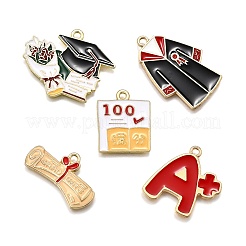 20 pièces 5 styles pendentifs en alliage émail pour la saison de remise des diplômes&nbsp;ENAM-FP0002-80