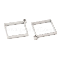 Pendenti romboidali con lunetta aperta in acciaio inossidabile 304 anti-ossidazione&nbsp;STAS-Z040-02A-P