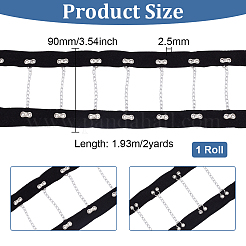 Ruban à crochets et œillets riveté en acier de 2 mètre avec chaîne en fer&nbsp;FIND-BC0004-51