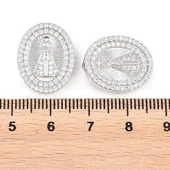 Religiöse Messinganhänger mit Mikropavé-Fassung aus klaren Zirkonia&nbsp;KK-H287-03A-P