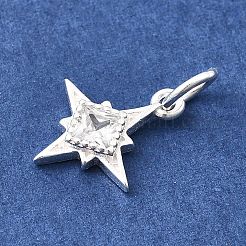 925 Sterling Silber Pavé klar Kubisch Zirkonia Stern Charms&nbsp;STER-A048-01S