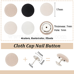32 Satz 4 Farben Stoffkappe Nagelknopf&nbsp;DIY-BC0013-49