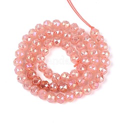 Hebras de cuentas de vidrio electrochapado antideslustre&nbsp;GLAA-N064-6mm-04