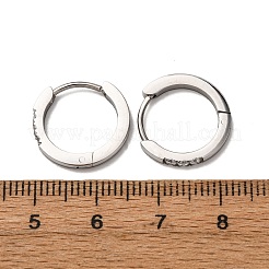 Boucles d'oreilles créoles en acier inoxydable 304 avec zircone cubique transparente&nbsp;EJEW-D331-18C-P