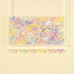 98 Stück 7 Farben UV-beschichtete transparente Acrylperlen&nbsp;MACR-FS0002-17