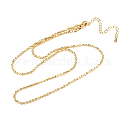 Colliers à chaîne à billes en laiton de 2 mm pour hommes et femmes&nbsp;NJEW-L012-04G